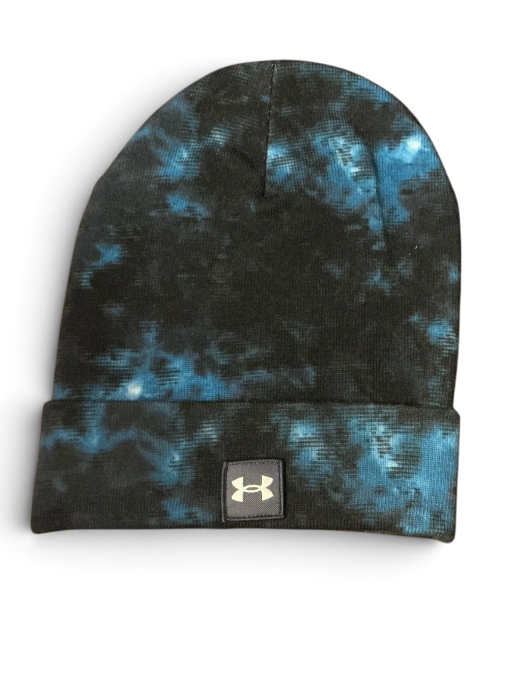 Under Armour Men’s Black & Blue Tie-Dye Cuffed Beanie